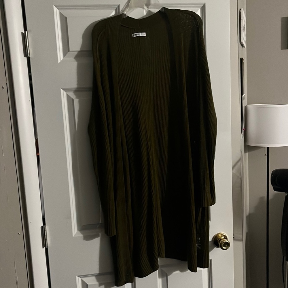 Olive long cardigan